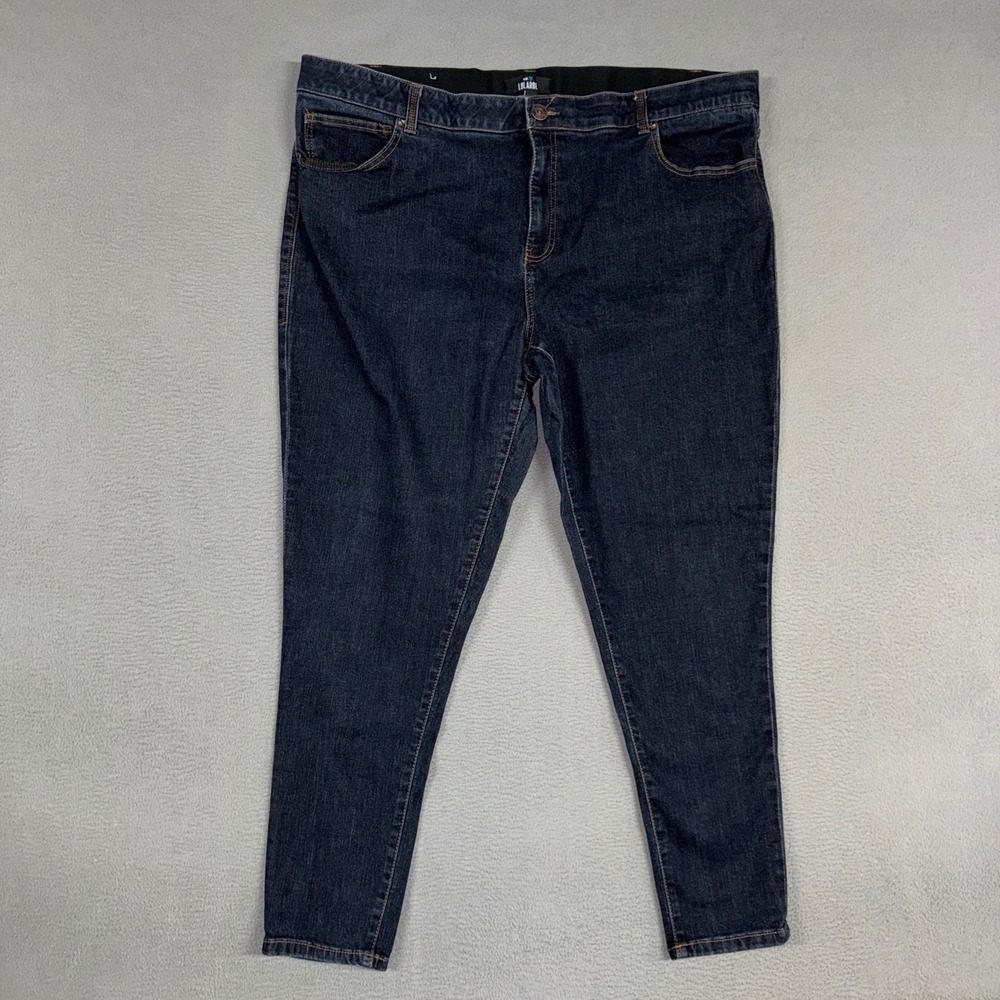 LuLaRoe Jeans Womens 44 (Fits 42) Dark Blue Skinny Stretch Elastic Waist Denim